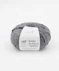 włóczka z alpaki, naturalny skład, na druty, na szydełko, kolor jasny szary tweed